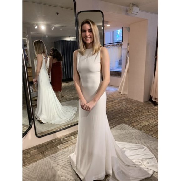 BHLDN Watters Hyde Wedding Gown Size 8 Crepe - Picture 8 of 12